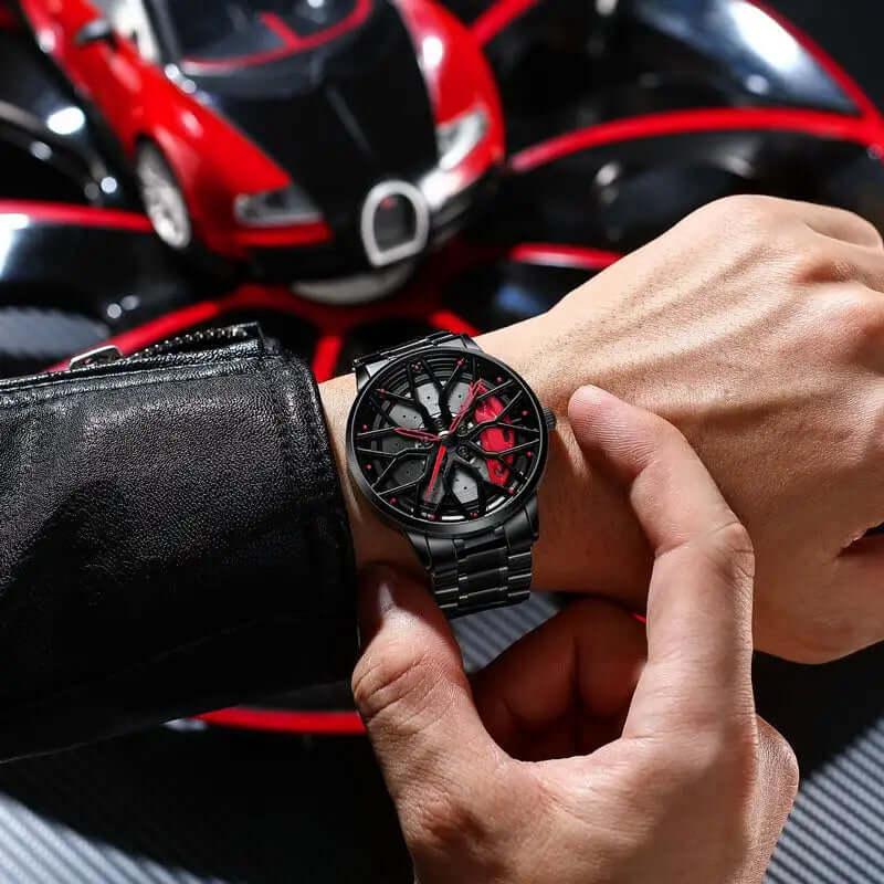 Limited Edition Rotating Alloy Wheel watch - Stainless Steel chain