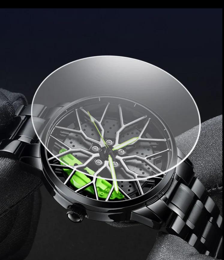 Limited Edition Rotating Alloy Wheel watch - Stainless Steel chain