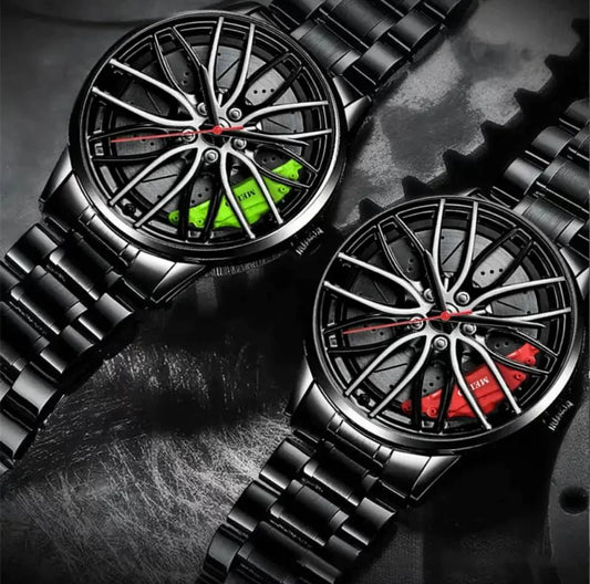 Limited Edition Rotating Alloy Wheel watch - Stainless Steel chain